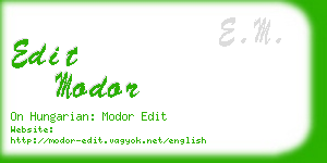 edit modor business card